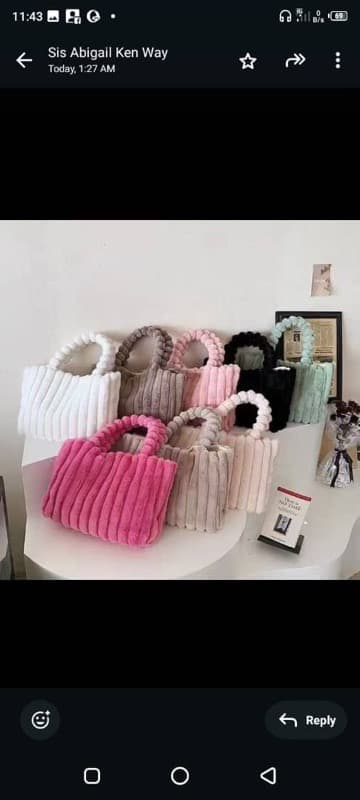 Fur handbag without hat