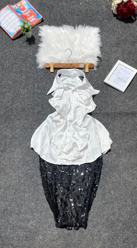 Lace sequence Skirt & top