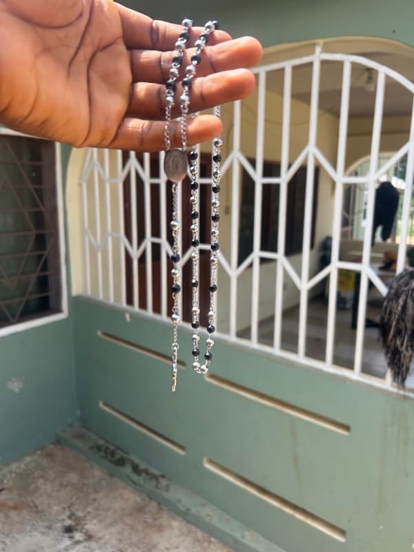 rosary(silver and black)