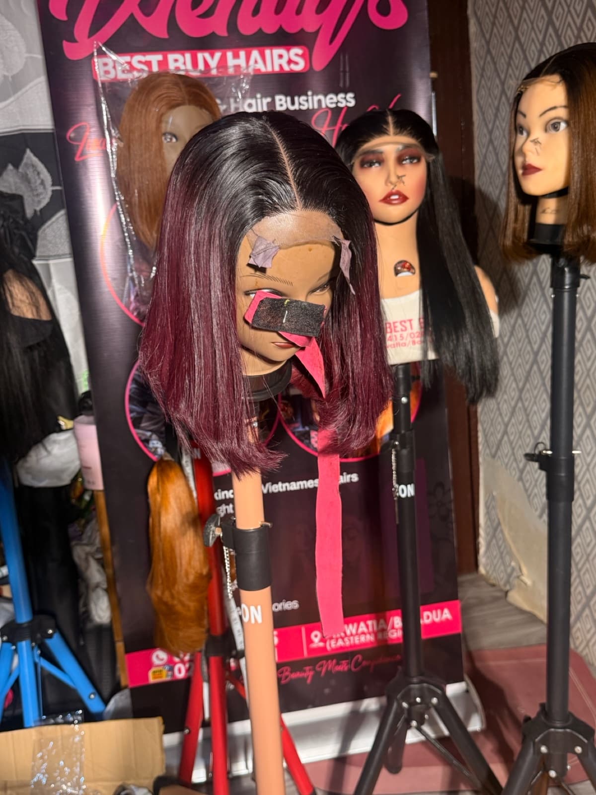 10” burgundy bone straight
