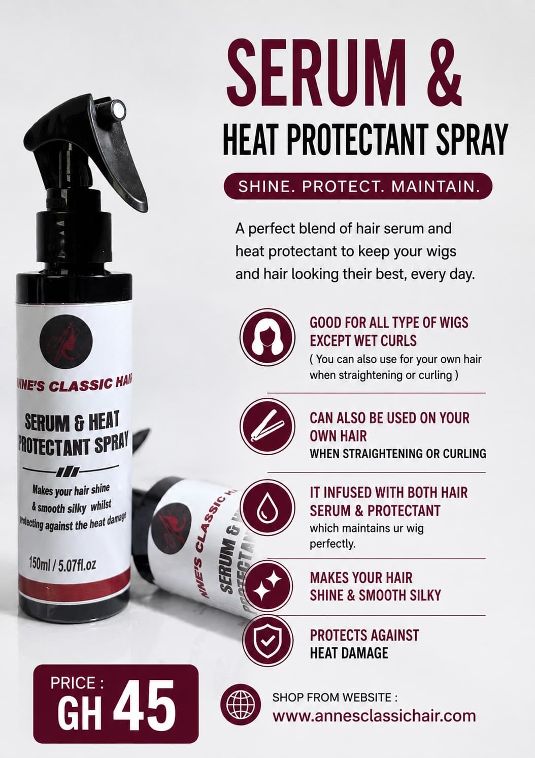 Hair Serum & Protectant spray