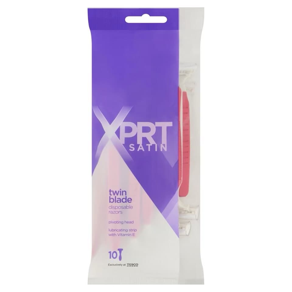 Xprt satin twin blade disposable razors. 10ct