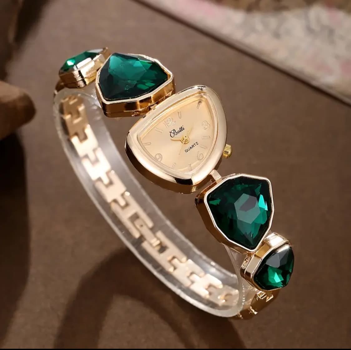 BOTTI Ladies Gemstone Watch- Emerald Green