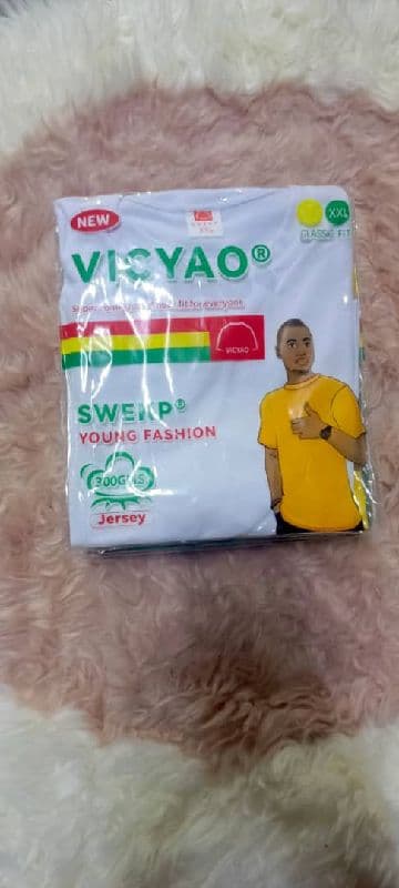 VICYAO Cotton plain T-shirt, Sizes: M-3XL