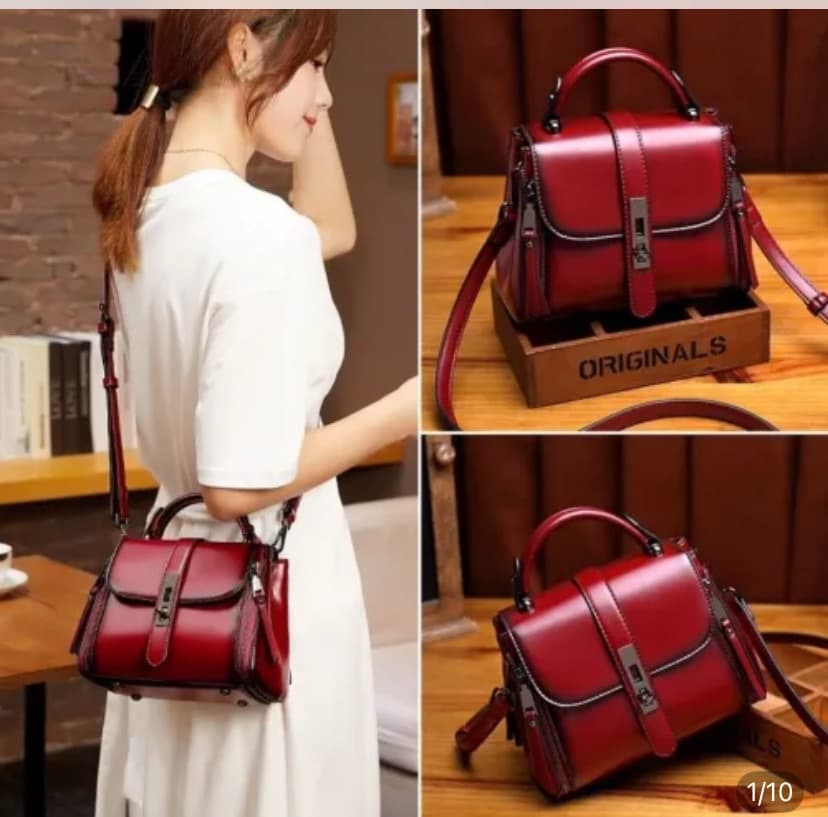 Red Structured Ladies Handbag