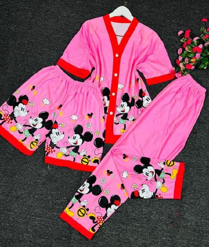 3 set night wear(buttons)