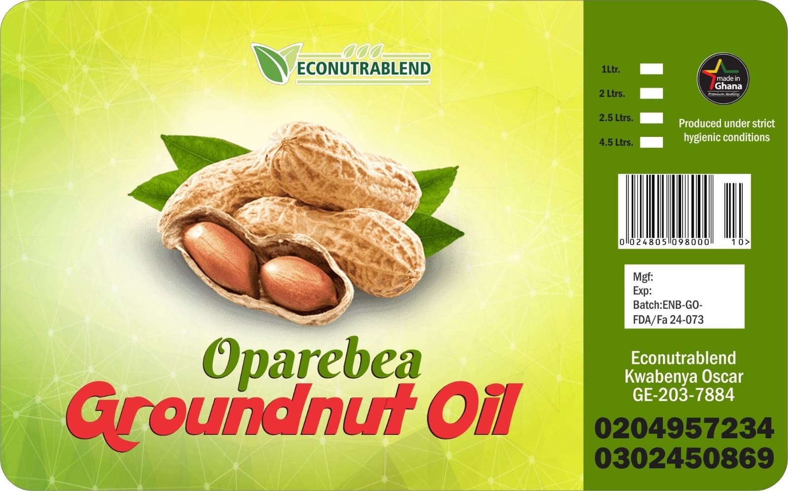 Oparebea Groundnut Oil