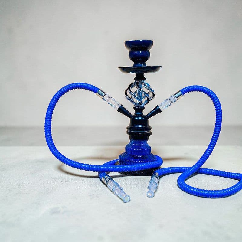 Cobalt Helix Double Pipe Shisha