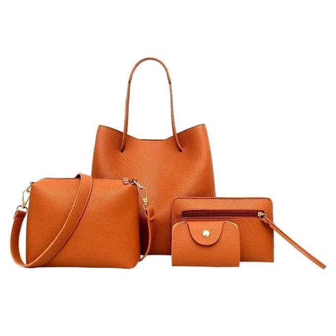 Women’s 4-Piece Handbag Set (Shoulder Bag, Crossbody Bag, Wallet & Card Holder)