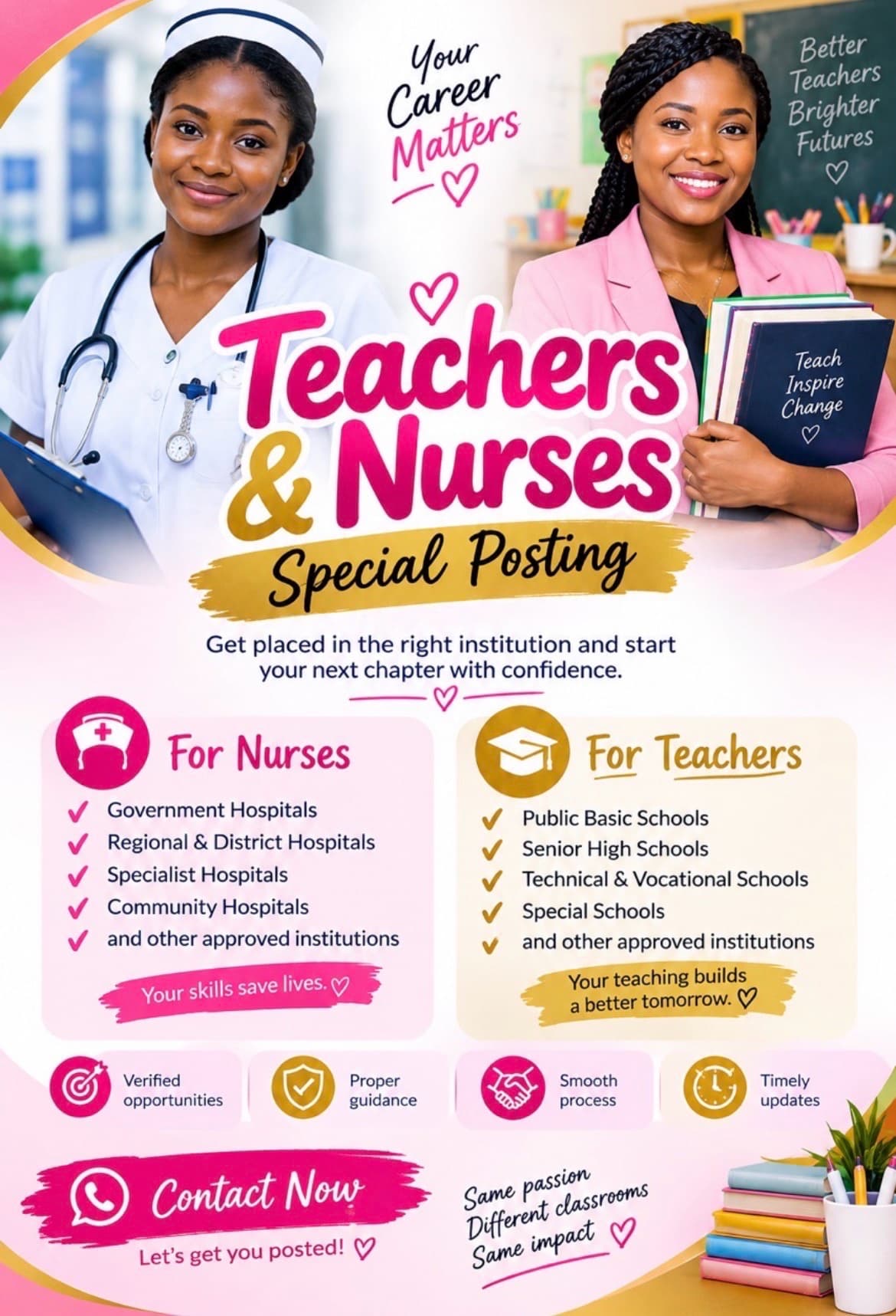 Nurses and Teachers Special Posting
